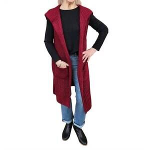 NEW TEMPO PARIS long knit vest in bordeaux